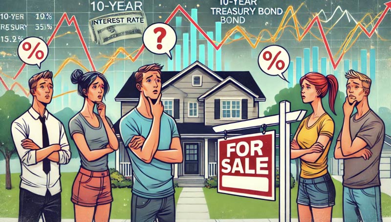 Clueless people look at house which is for sale.